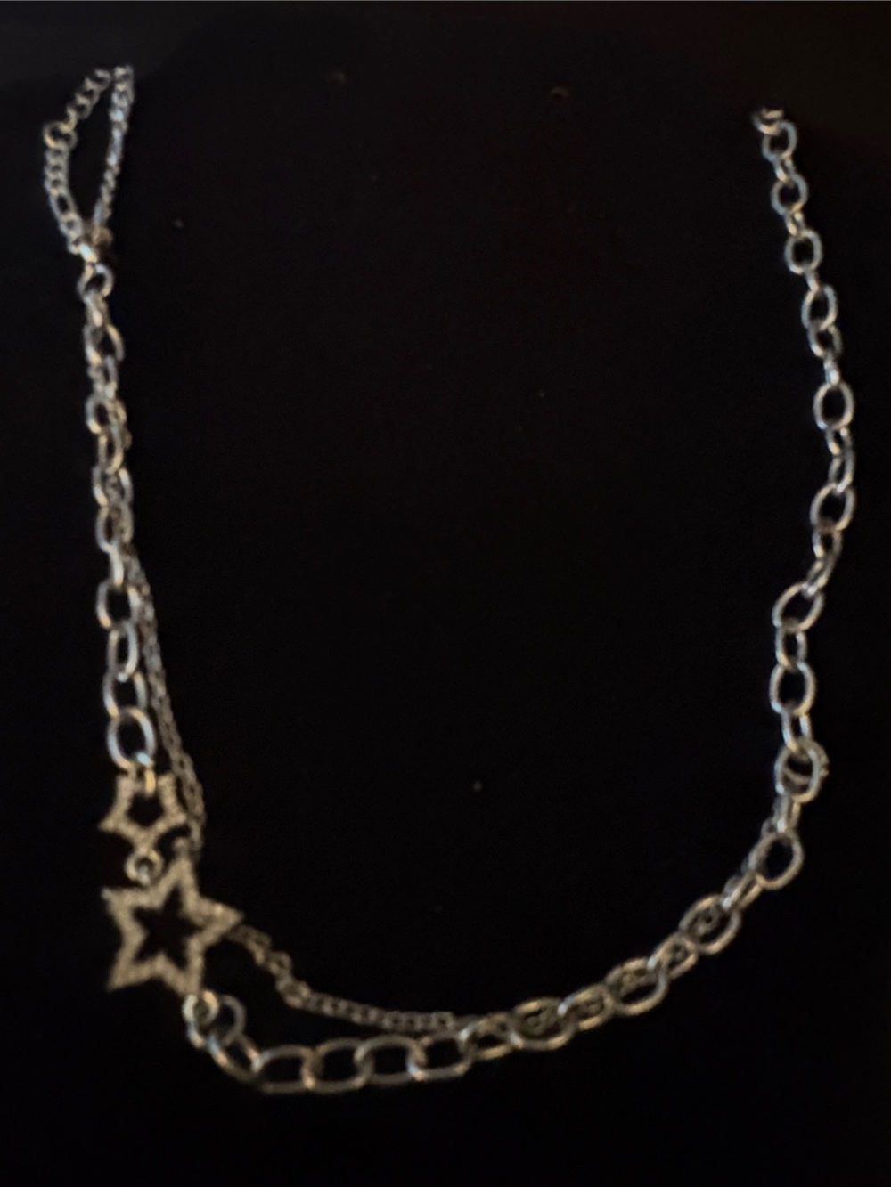 Silver Star Link Layered Necklace - Women Jewelry
